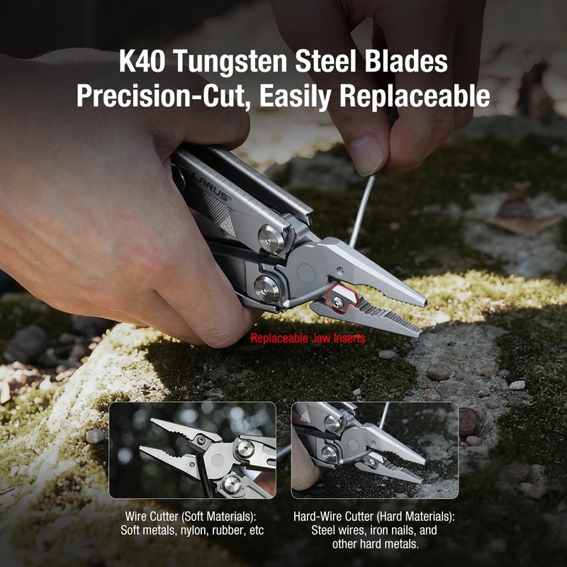 Klarus MT07 20-in-1 Multitool, Heavy Spring Pliers, Topographic Texture Finish, Dual Lock System, High-Carbon Stainless Steel, Includes Nylon Sheath – Pocket Tool for EDC, Outdoor, and Gifts