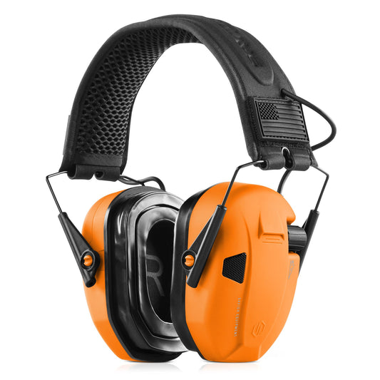 Savior Equipment Apollo Electronic Earmuffs Ear Protection for Shooting w/Soft Gel Ear Pads & Padded Headband, Orange