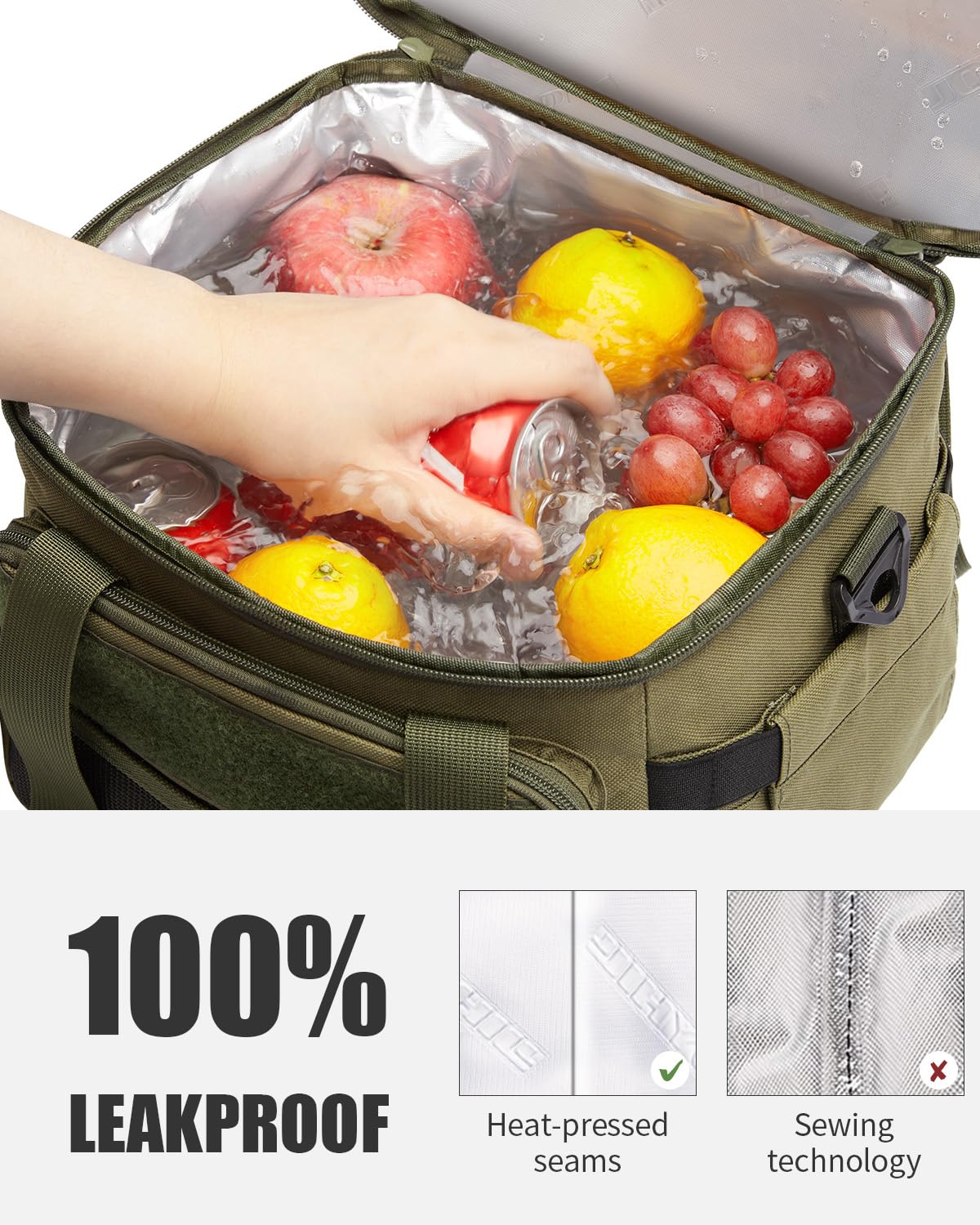 JOYHILL Lunch Box for Men 18L Large Expandable Double Deck Lunch Bag 24 Can