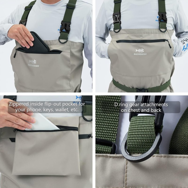 BASSDASH IMMERSE Men's Breathable Fly Fishing Waders - Waterproof Lightweight Chest Wader