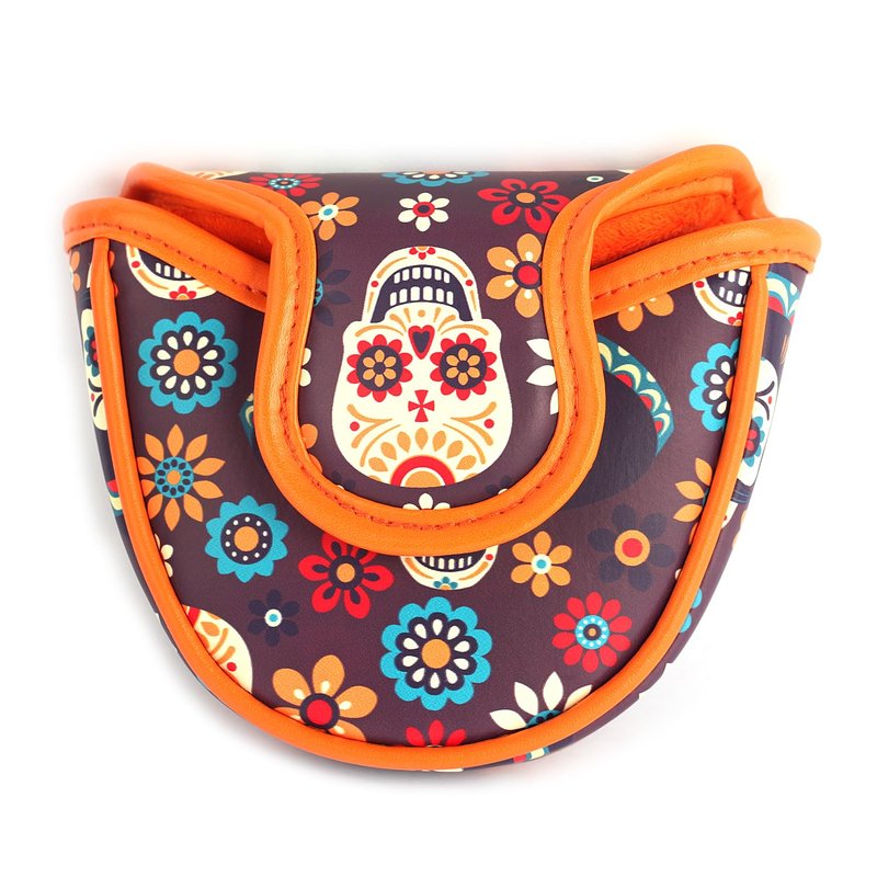 SHABIER Golf Large Mallet Headcover with Sugar Skull Design for Golf Putter Head Cover