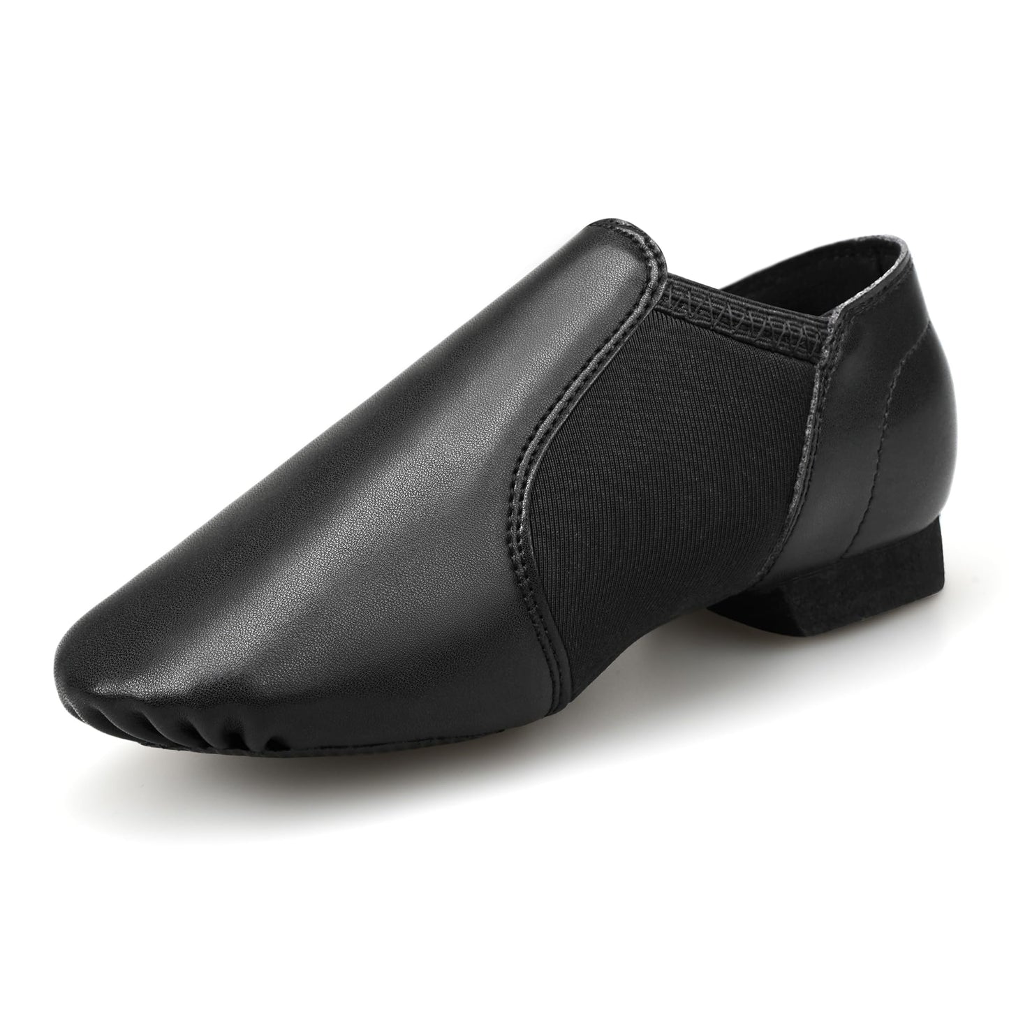 Stelle Jazz Shoes for Girls and Boys PU Leather Slip-On Jazz Dance Shoes (Toddler/Little Kid/Big Kid)(SJ06-Black,8MT