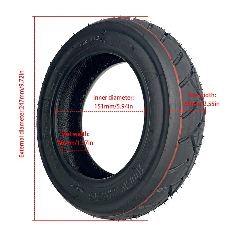 80/65-6 Off-road Vacuum Tire 255x80 10x3-6 Tire Fit for Nanrobot D4 D5 D6/ Joyor S10-S/Yume Y10 /VSETT 10+/ Kugoo M4 Pro/Zero 10X Electric Scooter, Thickened Anti-explosion Tyre