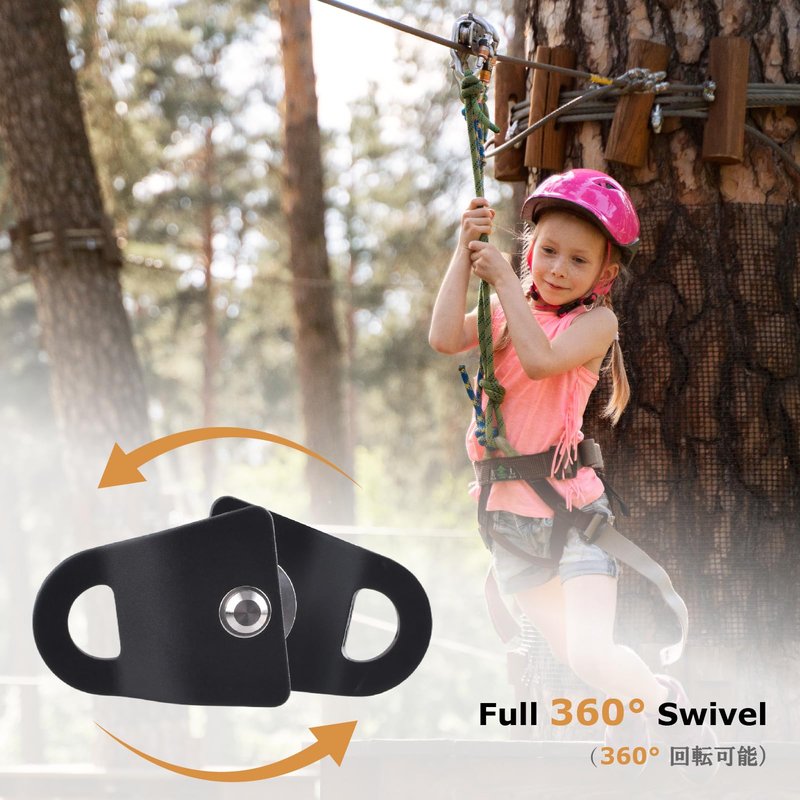 YAPJEB Micro Aluminum Pulley 20kN 8-12mm Single Swing Pulley Mobile Side Plates for Arborist Rigging Backyard Zipline Trolley (Red)