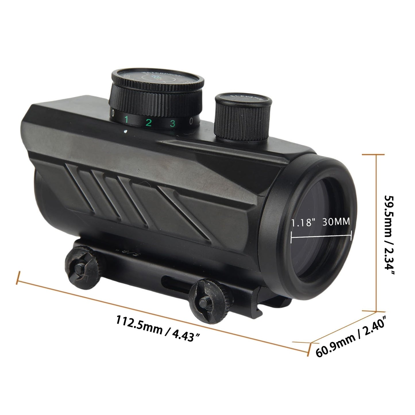 KASENTE Tactical 1x30mm Reflex Sight - Green & Red & Blue Dot, Airsoft Gun Optic, Rifle Scope, with 11mm/21mm Rail Mount