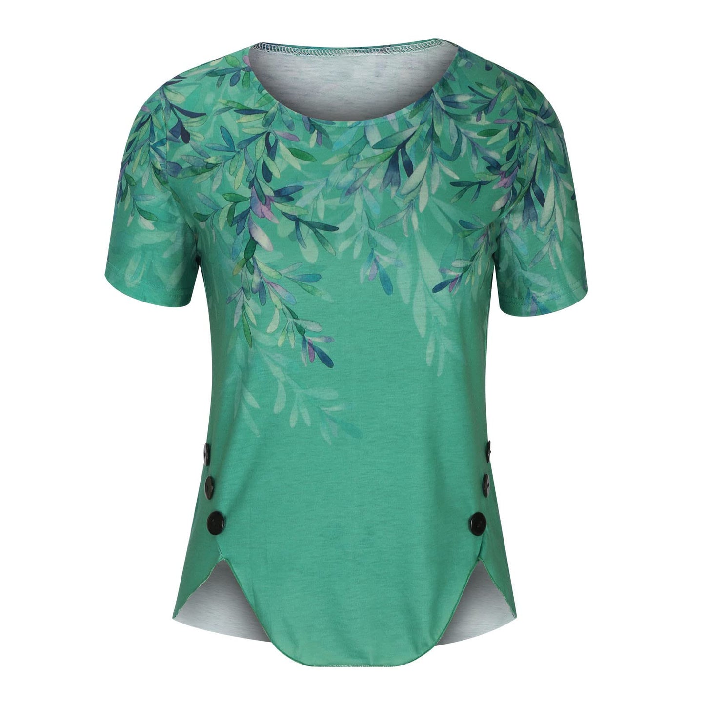 Recent Orders Placed Tunic Tops for Women Loose Fit Dressy Short Sleeve Blouse Casual Floral Print T Shirt Summer Trendy Irregular Hem Tee Aesthetic Novelty Ladies Clothing Split Shirt