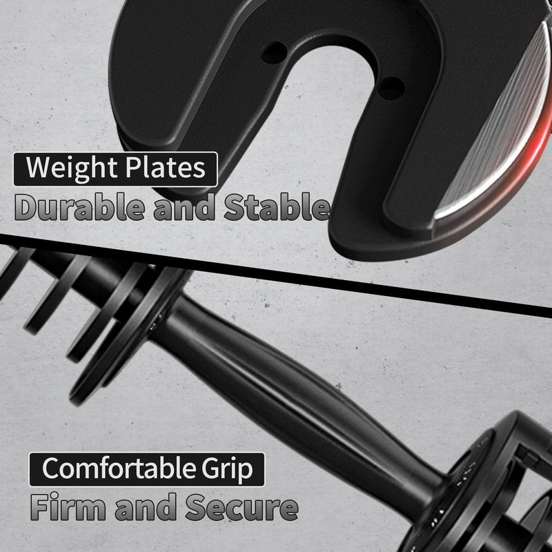 AnYoker Adjustable Dumbbells One Second Change Free Weight Compact Efficient Exercise ＆ Fitness Dumbbell Home Gym Max 25LB or 55LB TJDYL (25LB/RED/One Pack)
