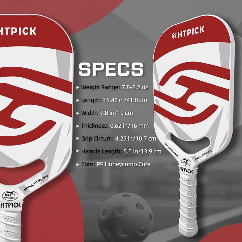 Pickleball Paddles | T700 Carbon Fiber Pickleball Paddle with Aero Throat | Hot-Press Moulding | 16mm Polymer Core | Specifically Engineered for Swing Speed and Manoeuvrability