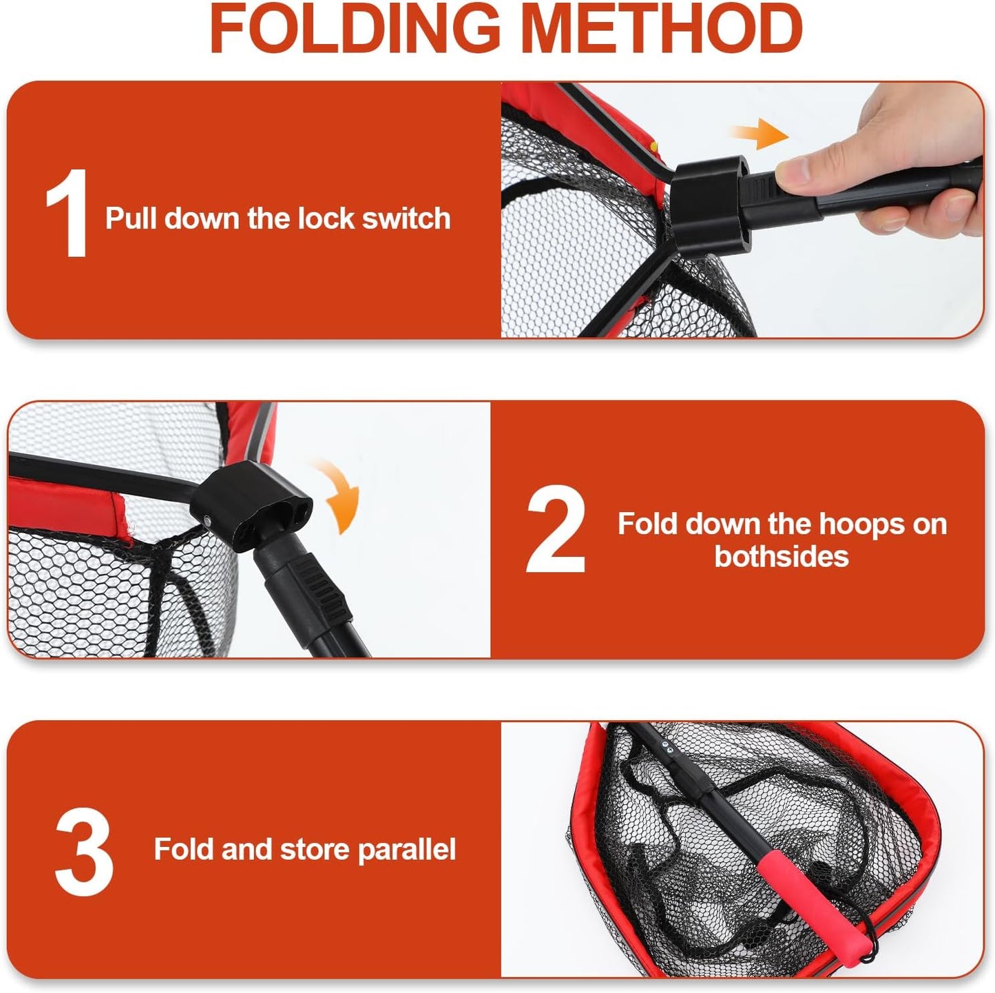 Floating Fishing Net - Retractable & Foldable for Easy Storage | Ideal for Bass, Trout, Kayak & Boat Fishing