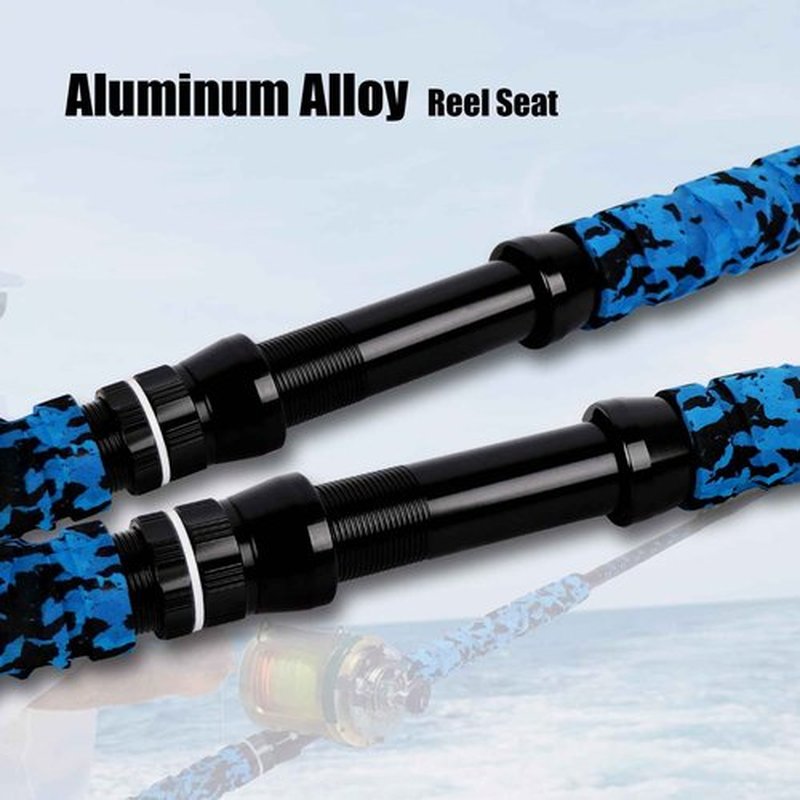 Fiblink Saltwater Offshore Trolling Rod Big Game Rod Conventional Boat Fishing Pole Deep Drop Sea Roller Rod (5’6”, 6’) (Straight Butt, 6' - 80-120lbs)