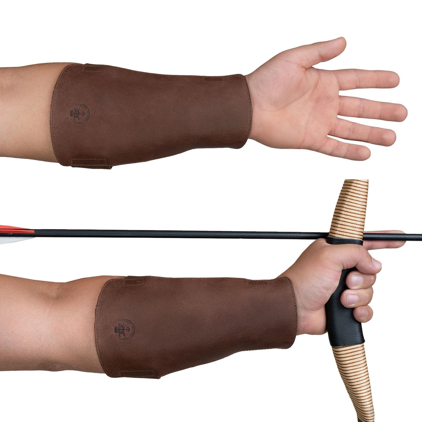 Valhalla Gear, Archery Arm Guard, Forearm Protector, Adjustable Straps, Archer Essentials, Shooting Practice, Larping, Full Grain Leather, Handmade, Bourbon Brown