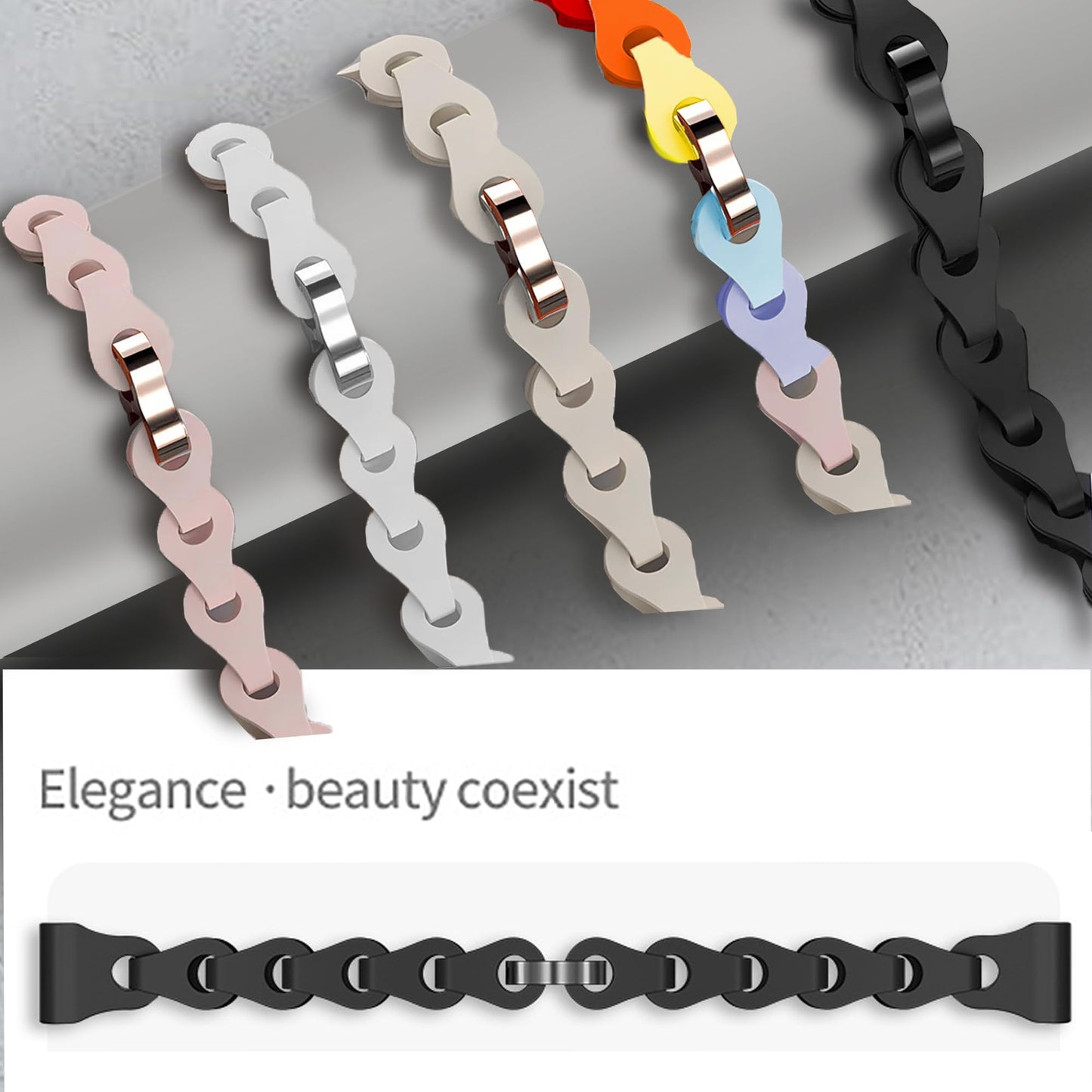 Lamshaw Compatible with EmeTerm Explore Bands, Quick Release Elastic Silicone Hollowed Out Replacement Straps Compatible with EmeTerm Explore (Black)