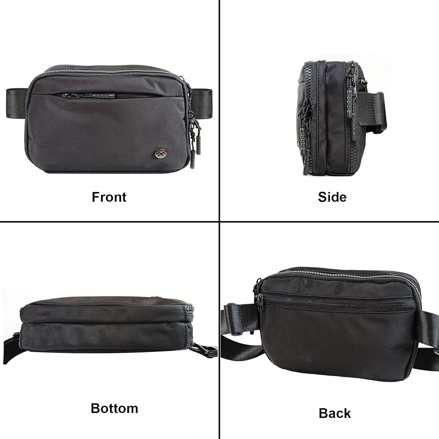 Security Carry Fanny Pack - Tactical Nylon Waist Pack with Two-Way Locking Zipper & 60" Adjustable Strap | Ideal for CCW, EDC, Travel & Outdoor Use