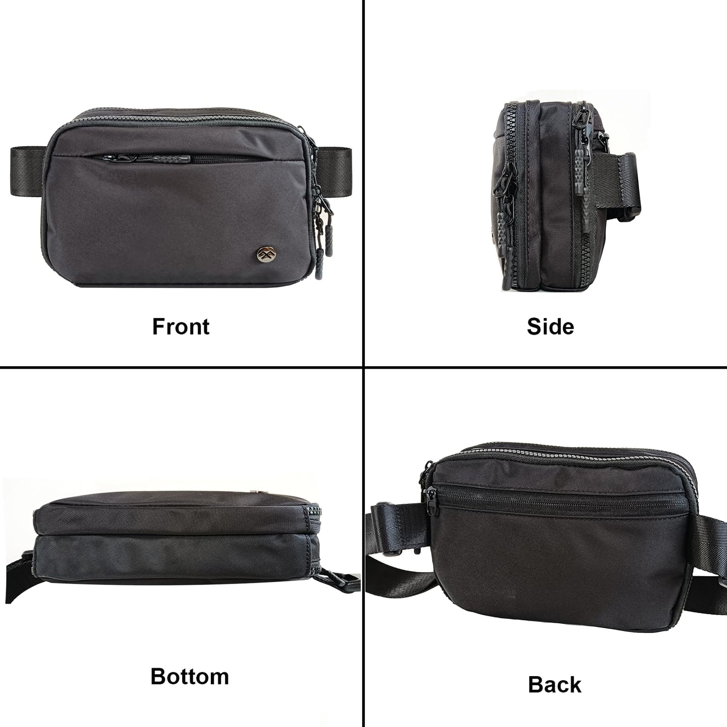 Security Carry Fanny Pack | Two-Way Locking Zipper & 60" Adjustable Strap (Plus Size to 60") | Tactical Nylon Waist Pack | Crossbody Bag for CCW, EDC, Travel, Work & Outdoor