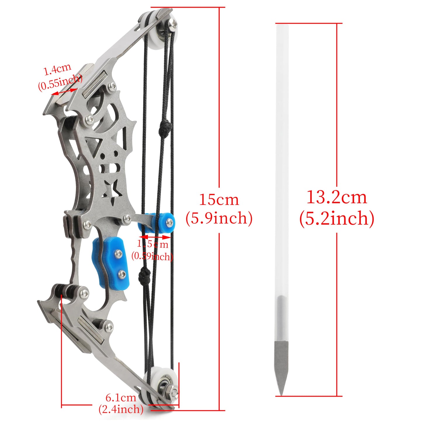 ZSHJGJR 6"/7.4"/7.9"/8.6"/8.8"/9.5" Mini Archery Bow Set Mini Compound Bow Mini Hunting Bow Right/Left Handed for Hunting Shooting Practice Archery Entertainment Fun (5.9" Bow)