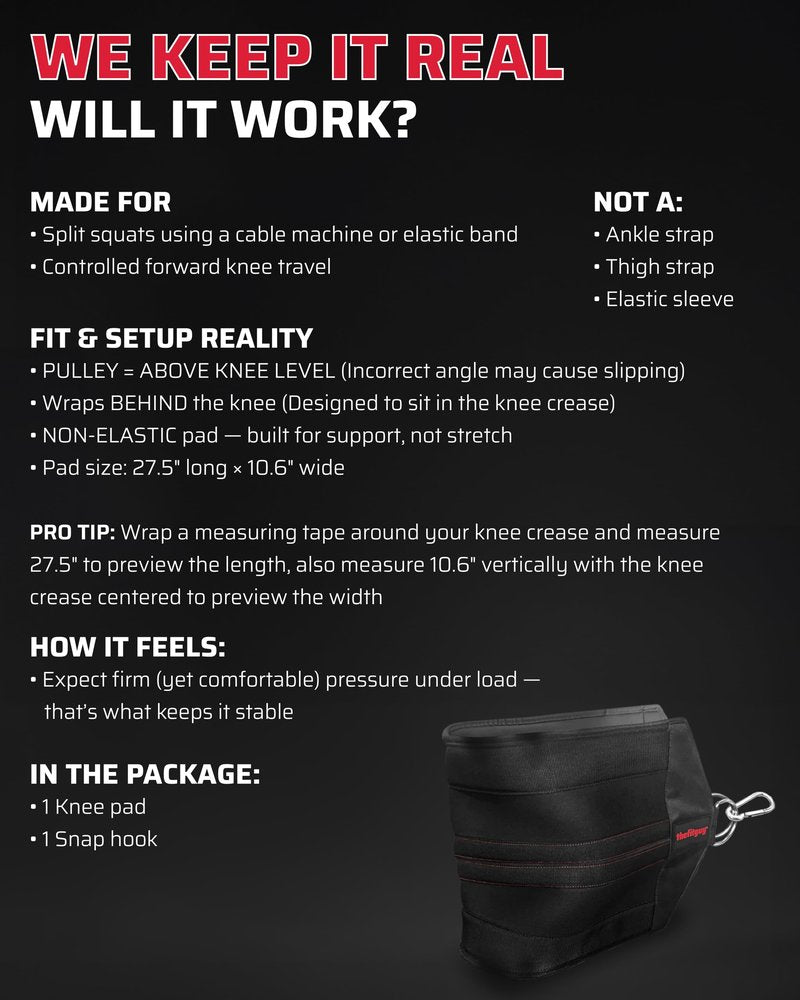THEFITGUY Squat Knee Attachment for Cable Machine, Resistance Band & Smart Gym | Supports Deep Split Squats | Promotes Knee Strength, Ankle Mobility & Joint Stability | Home & Commercial Gym Accessory