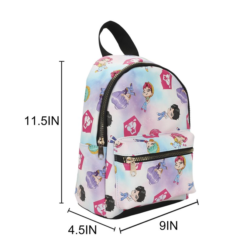 Bioworld KPop Demon Hunters Chibi Saja 9" Adult Blue & Pink Mini Backpack