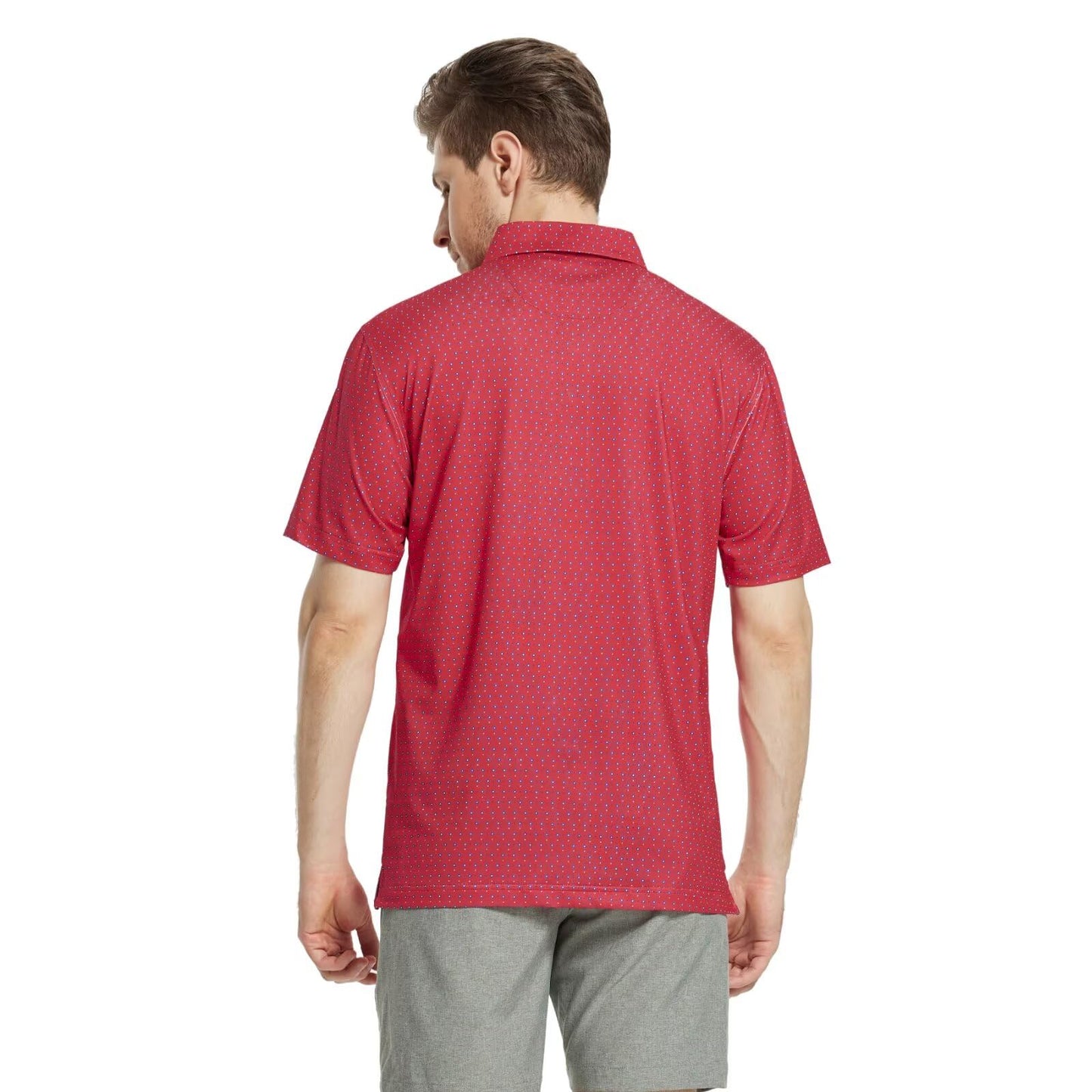 M MAELREG Mens Golf Shirt Short Sleeve Dry Fit Print Moisture Wicking Performance Patterns Collared Polo Shirt