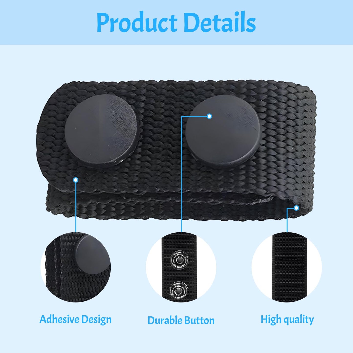 LQDXZQ 9Pcs Nylon Belt Keepers for Duty Belt, 2 Inch Wide Tactical Clips with Double Snaps Police Security Law Enforcement Gear Heavy Duty Accessories to Prevent Shifting (Black)