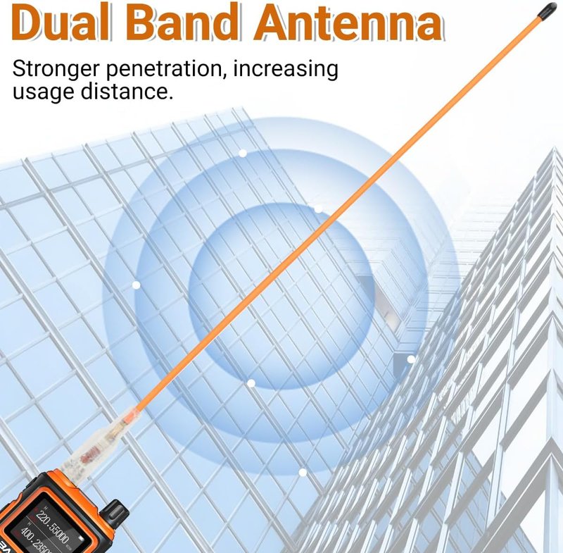 Dual Band VHF/UHF Ham Radio Antenna - High Gain SMA-Female Soft Whip for Baofeng UV-5R | 144/430MHz