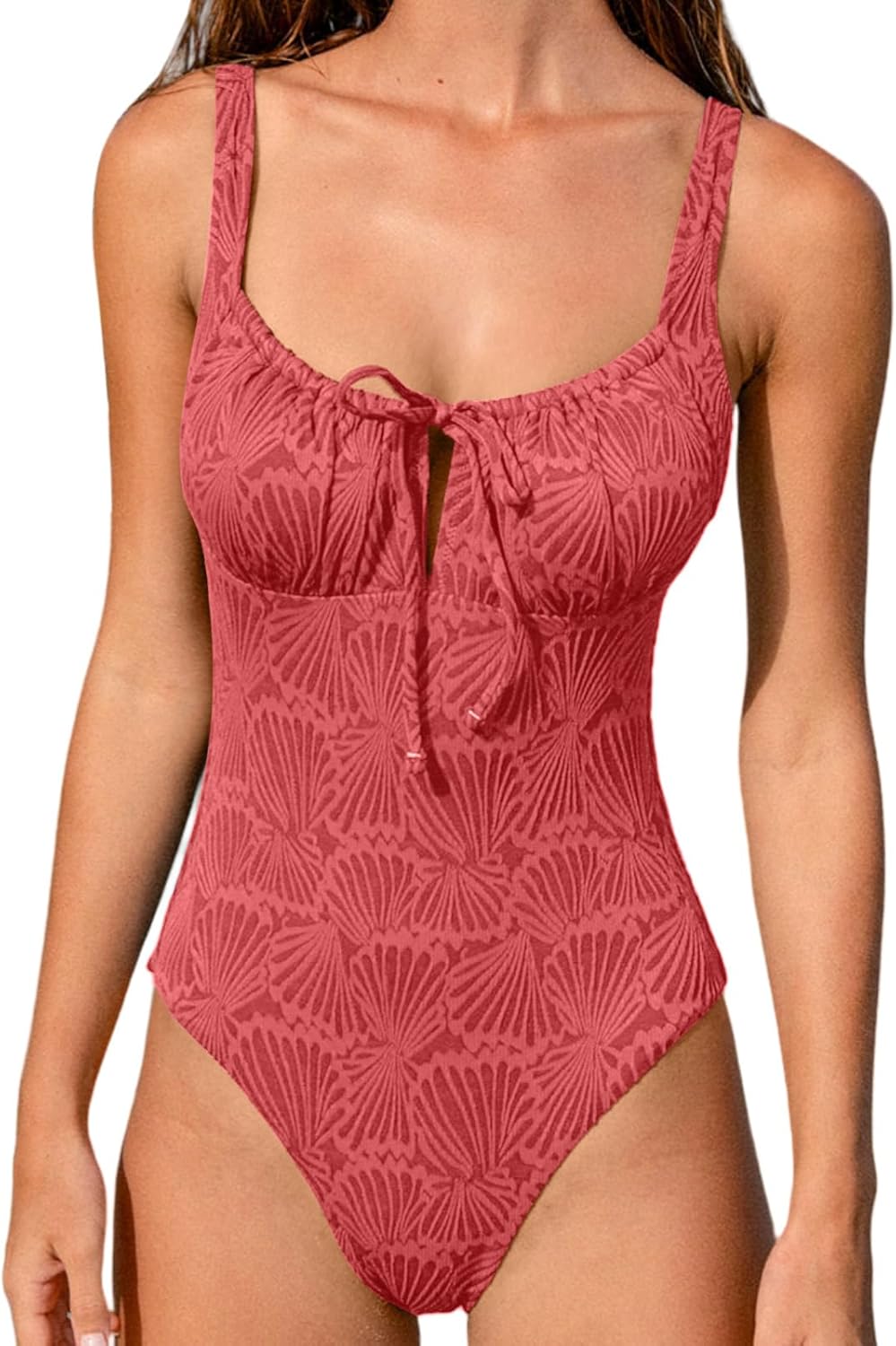 BERLOOK Women's Floral Push-Up One-Piece Swimsuit - Slimming Design for a Flattering Fit