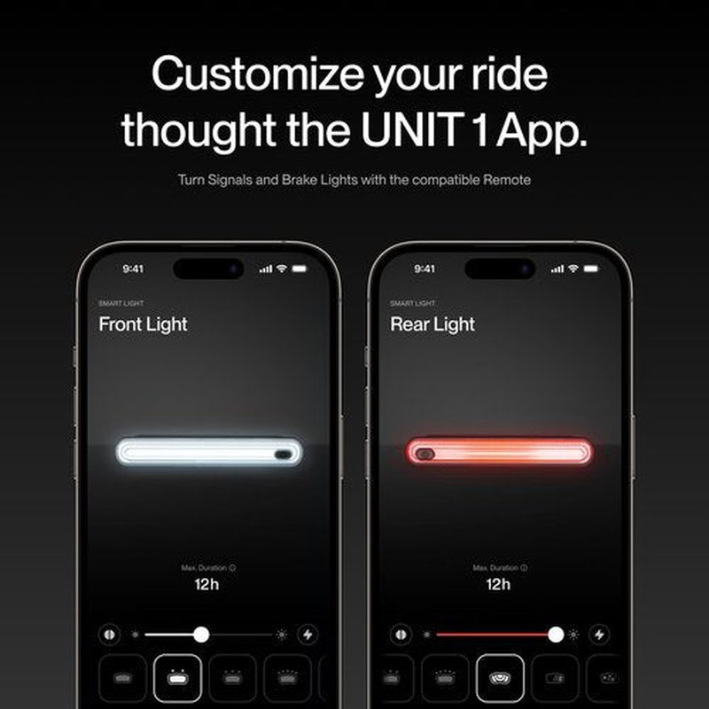 UNIT 1 Smart Light | Wireless LED Turn Signals & Brake Light | USB-C Rechargeable | Magnetic Mount | Nav Remote Compatible | App-Controlled Visibility via iOS & Android
