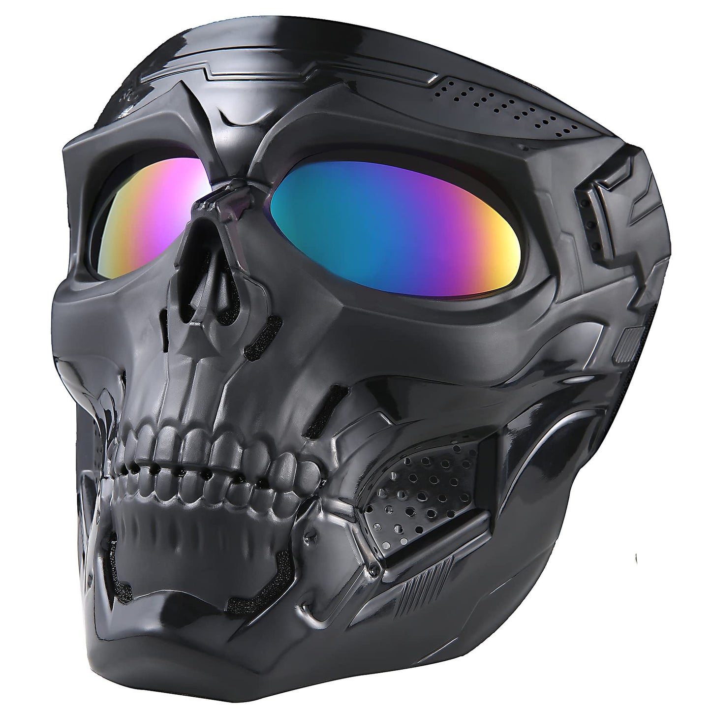 Airsoft Skull Mask Full Face Tactical Masks with PC Lens Eye Protection for Paintball Halloween Scary Masks,Motorcycle Goggles Racing Combat Tactical Military Goggles