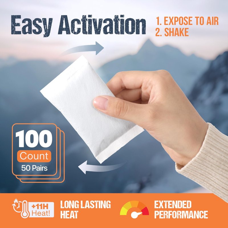 Natural Hand Warmers – Air Activated 11 Hours of Consistent Natural Heat Handwarmers Pack, Easy Activation, Portable Hot Hands Hand Warmers Bulk, Hot Heat Pack