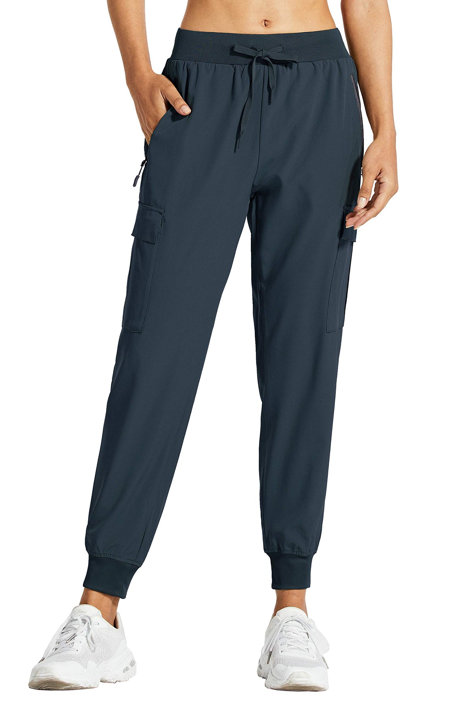 Libin Women's Cargo Joggers Lightweight Quick Dry Hiking Pants Athletic Lounge Casual Travel, Navy L