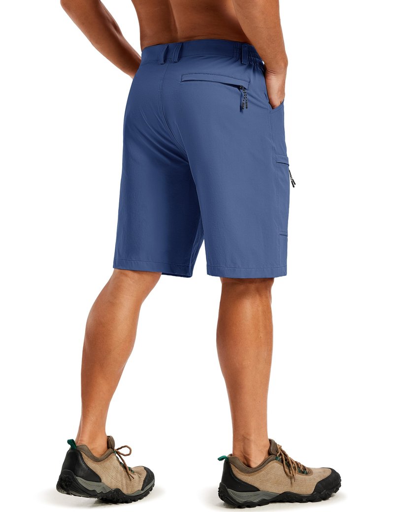 TACVASEN Men's Hiking Shorts 10" Dry Fit Lightweight Waterproof Shorts Casual Outdoor Golf with 5 Pockets Summer Blue Grey 40