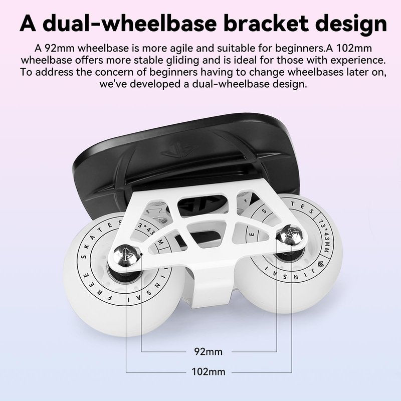 Freeskates with Metallic Surface, White Flashing Wheels, Dual Axle Distance Support, Suitable for Both Adults and Children's Roller Skating and Inline Skating ShoesDrift Board