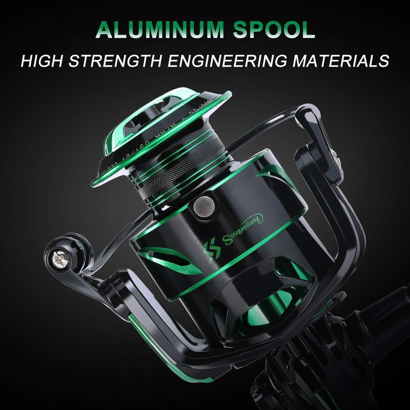 Sougayilang Fishing Reels | Lightweight Saltwater Spinning Reel - 39.5 LB Carbon Fiber Drag, 12+1 BB Smooth Performance
