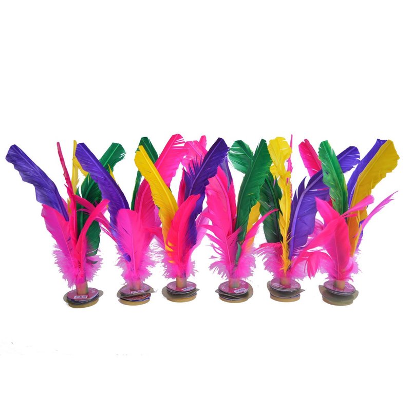 Baitaihem Kick Shuttlecock Chinese Jianzi Colorful Feather Foot Sports Outdoor Exercise (Style-B, 6 Pack)