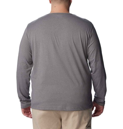 Columbia Men's Thistletown Hills Long Sleeve Logo Tee, City Grey Heather, 5X Tall