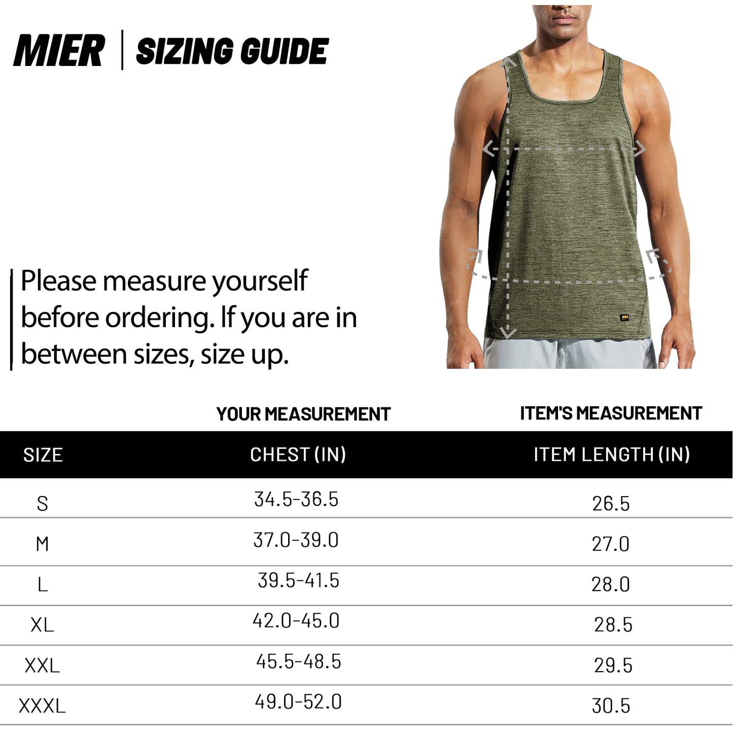 MIER Moisture Wicking Sleeveless Shirts for Men Quick Dry Workout Tank Tops for Running Outdoor Fitness, Heather Army Green, XL