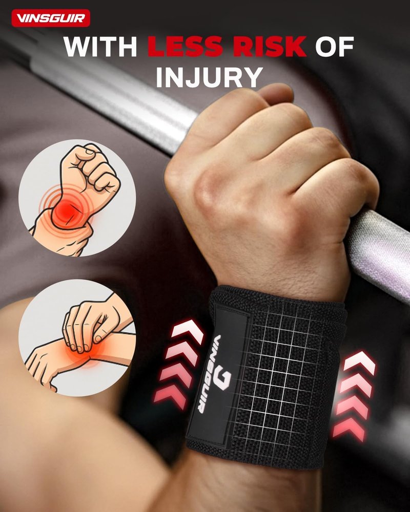 21'' Elastic Wrist Wraps for Weightlifting - Breathable Gym Support with Thumb Loop | Unisex Pair
