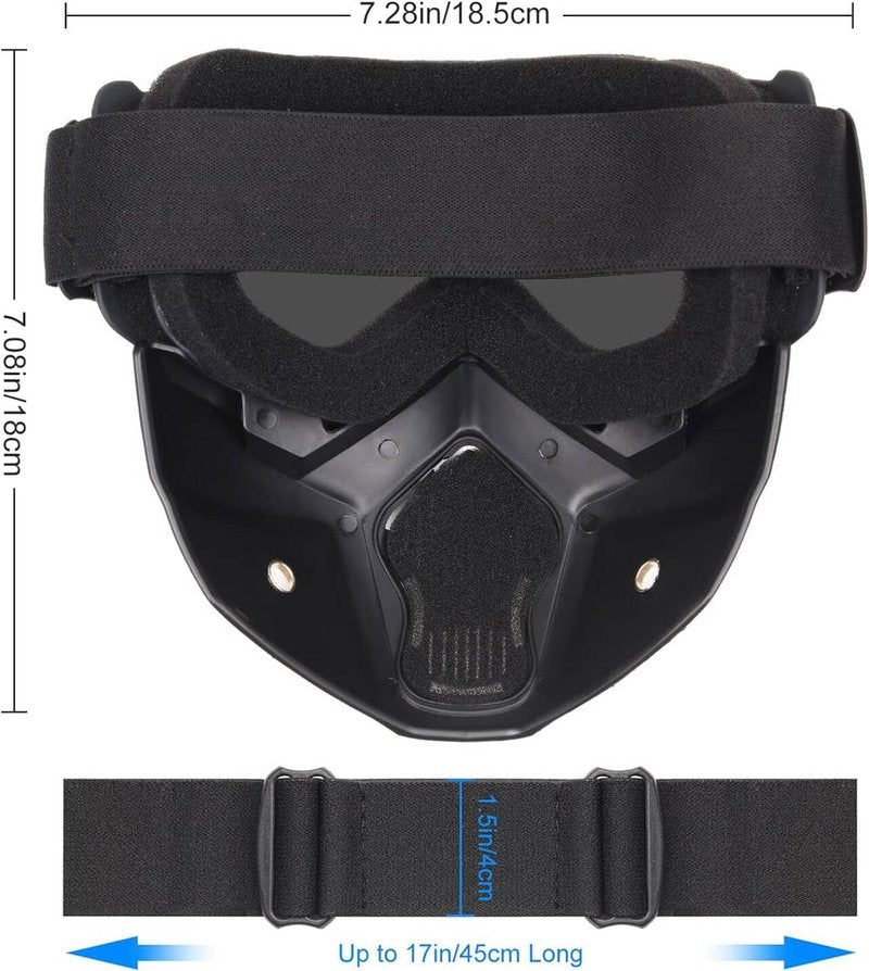 Airsoft Helmet and Full Face Mask, PJ Fast Helmet, Removable Anti-Fog Goggles, Suitable for Paintball, Role-Playing, CS Games
