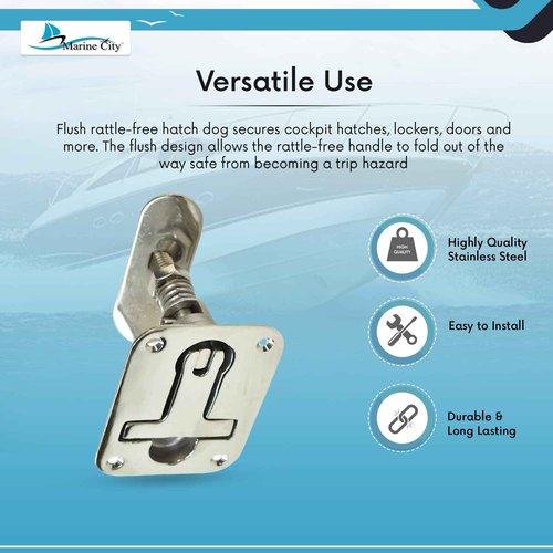 MARINE CITY 316 Grade Stainless Steel Boat Cam Latch Marine Grade T-Handle 3-13/16 x 3 Inches for Fishing Boats – Yachts – Marines – Ships (Pack of 1)