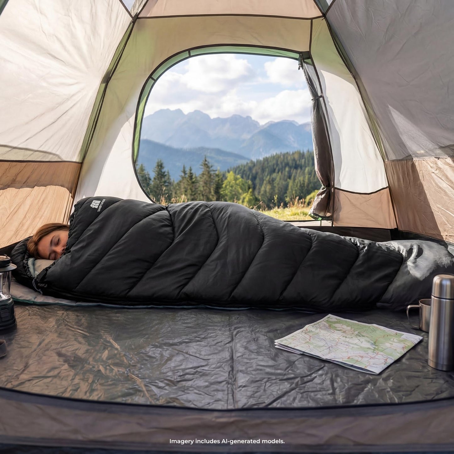 TANSTRIDER Sleeping Bags for Adults Cold Weather & Warm,Backpacking Camping Sleeping Bag for Tall Girls Boys,Lightweight,Compact,Waterproof Camping Gear for Traveling,Hiking,Hotel,Outdoor & Indoor