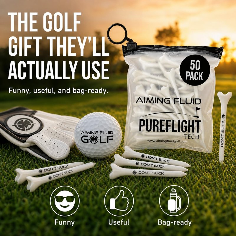 Aiming Fluid Golf Dont Suck Golf Tees - with Durable 4-Prong Tees PureFlight Tech for Straighter & Longer Drives, Less Friction, Consistent Height, Ideal for 460cc Golfing Drivers, 2 3/4", Pack of 50