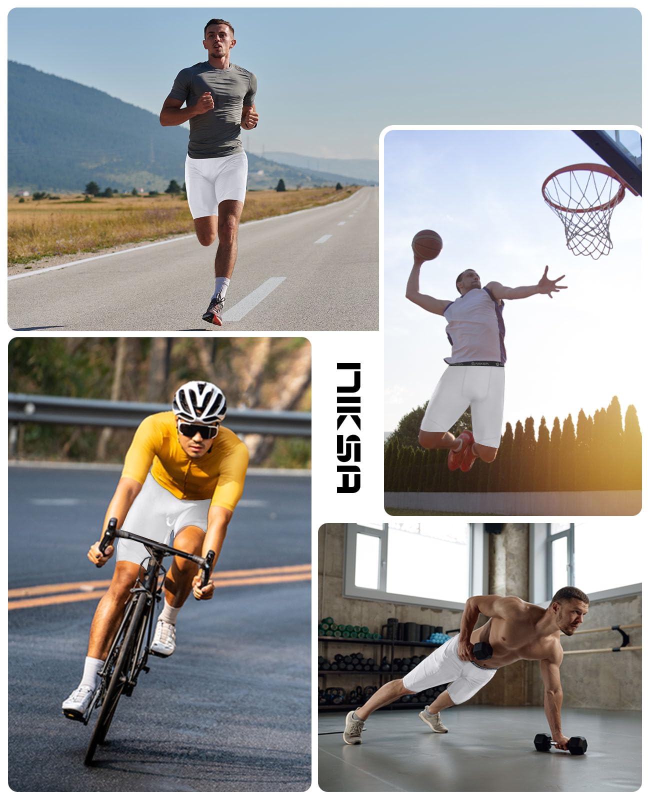 Niksa 1/2/3Pack Mens Compression Shorts with Pocket, Performance Spandex Athletic Sports Workout Running Underwear Shorts