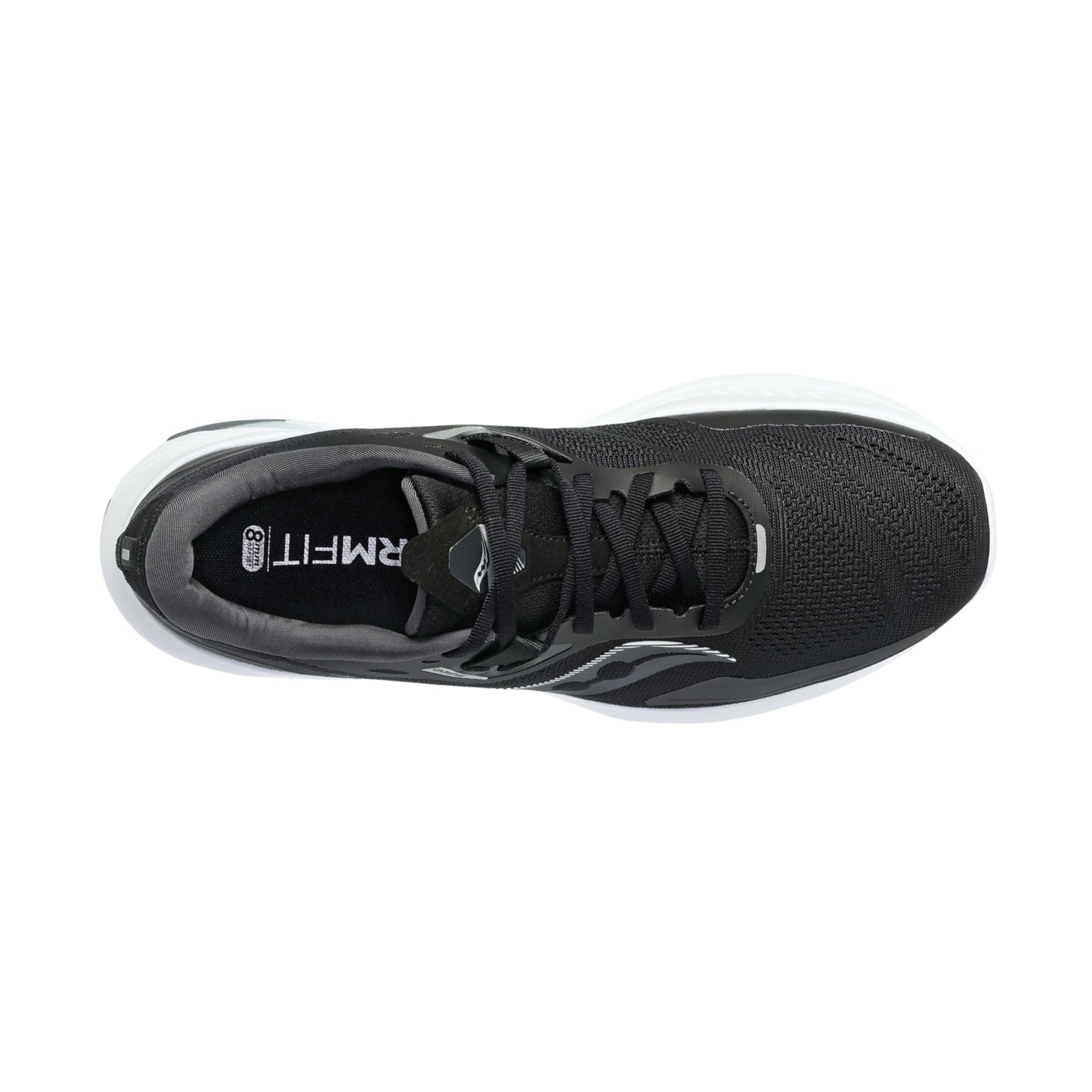 Saucony Women's Guide 15 Running Shoe, Black/White, 6