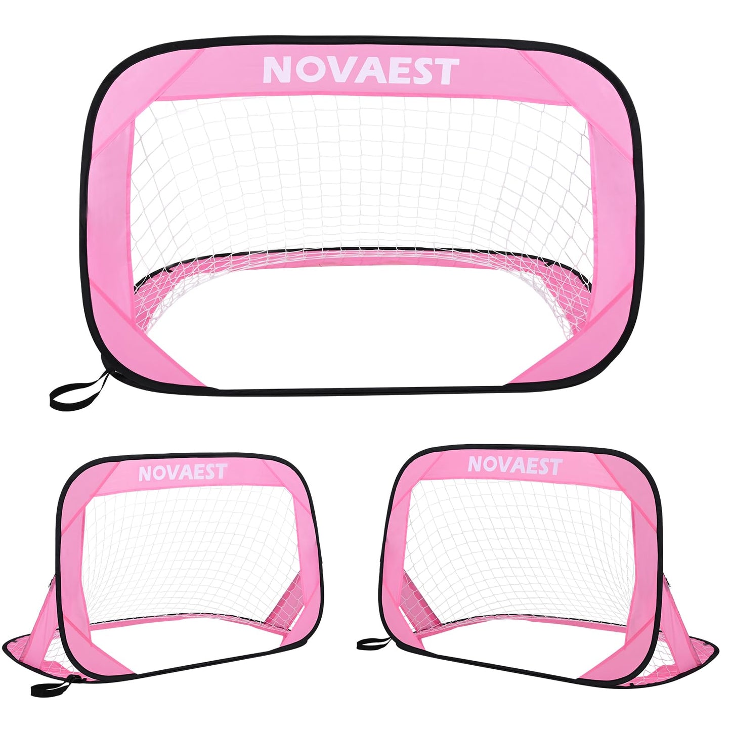 NOVAEST Pop Up Soccer Goals, Kids Soccer Goals for Backyard, Helps Improve Physical Fitness, 2 Packs, Easy Setup, Gift Idea