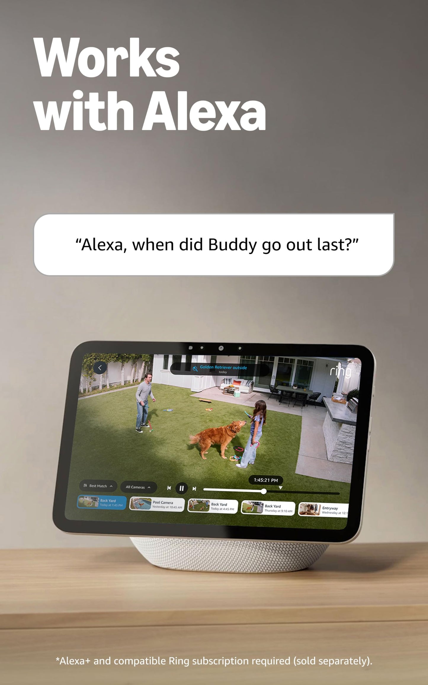 Ring Outdoor Cam (Stick Up Cam), Weather-resistant home or business HD security camera, Live View, Color Night Vision, Two-Way Talk, motion alerts, Works with Alexa, White