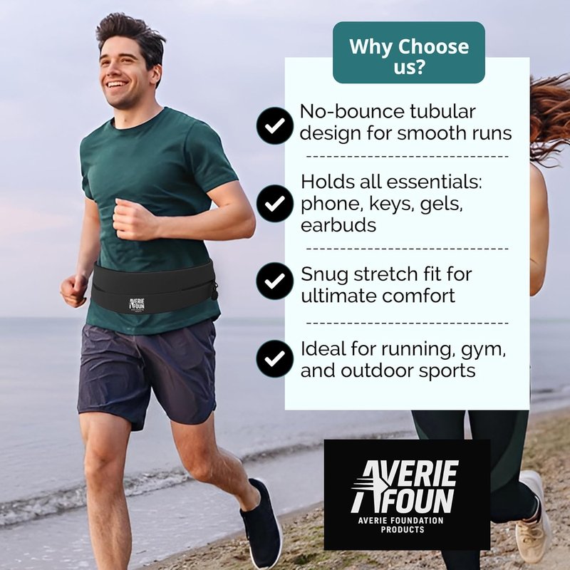 Lightweight Running Waist Belt - Anti-Slip, Sweat-Resistant Design | Fluorescent Yellow, Large - Perfect for Phone, Keys, Cards & Cash
