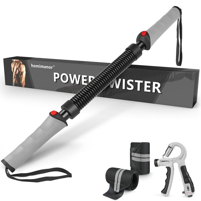 homimanor Adjustable Power Twister Bar - Chest Workout Equipment Arm Exerciser for Shoulder, Forearms, Biceps and Back, Home Gym Upper Body Workout Equipment for Men (66-110 lbs)