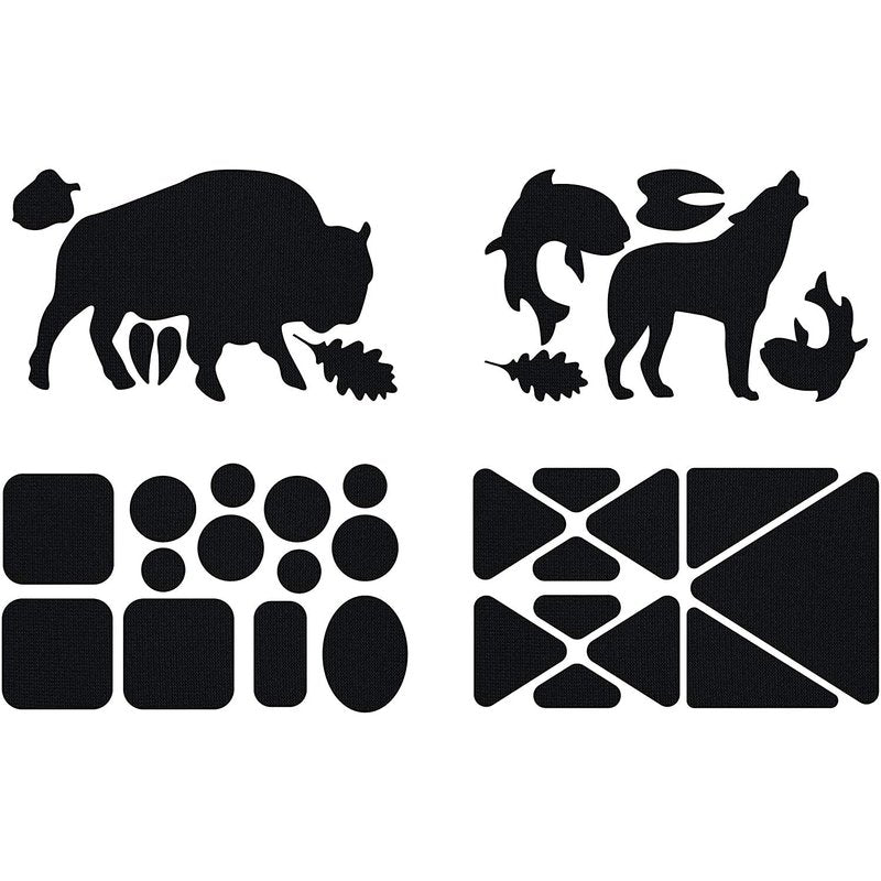 GEAR AID Tenacious Tape Gear Patches for Jacket Repair, Black Nylon, Wildlife, 3" x 20", 2 Pack
