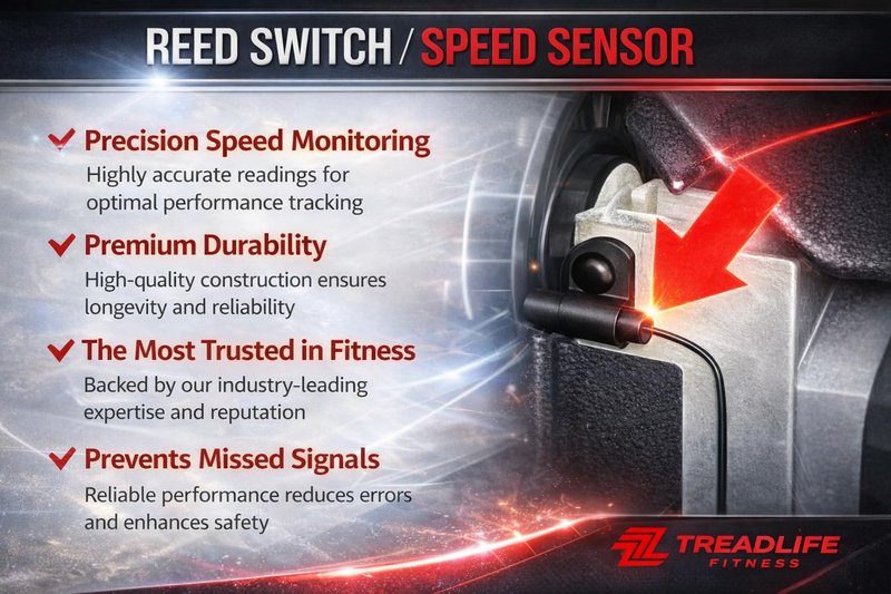 Treadmill Reed Switch - Speed Sensor - 52" Long (Replacement for NordicTrack, ProForm, Reebok, Gold's Gym, FreeMotion, HealthRider, and More)