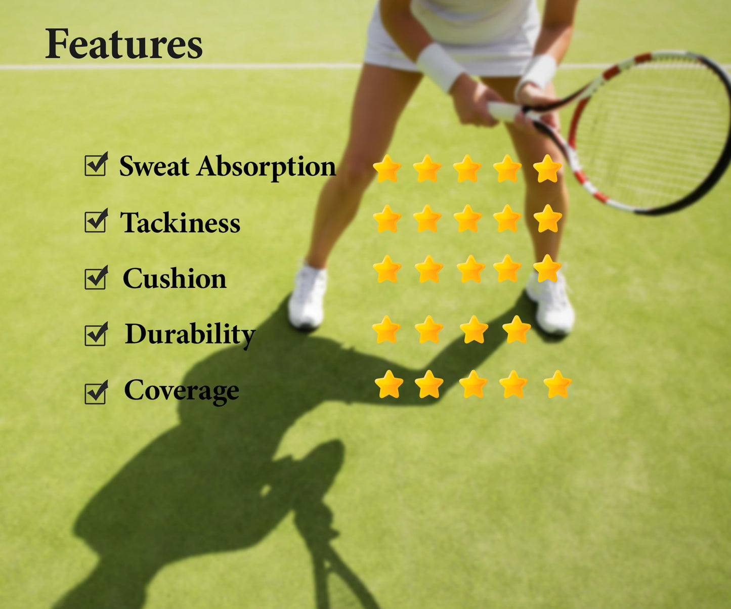 Tennis Racket Grip 6 Pack, Precut Anti Slip Tennis Overgrips Tape with Dry Feel, Sweat Absorption, Comfortable Handle Overgrip Grip Wrap for Tennis/Badminton/Pickleball