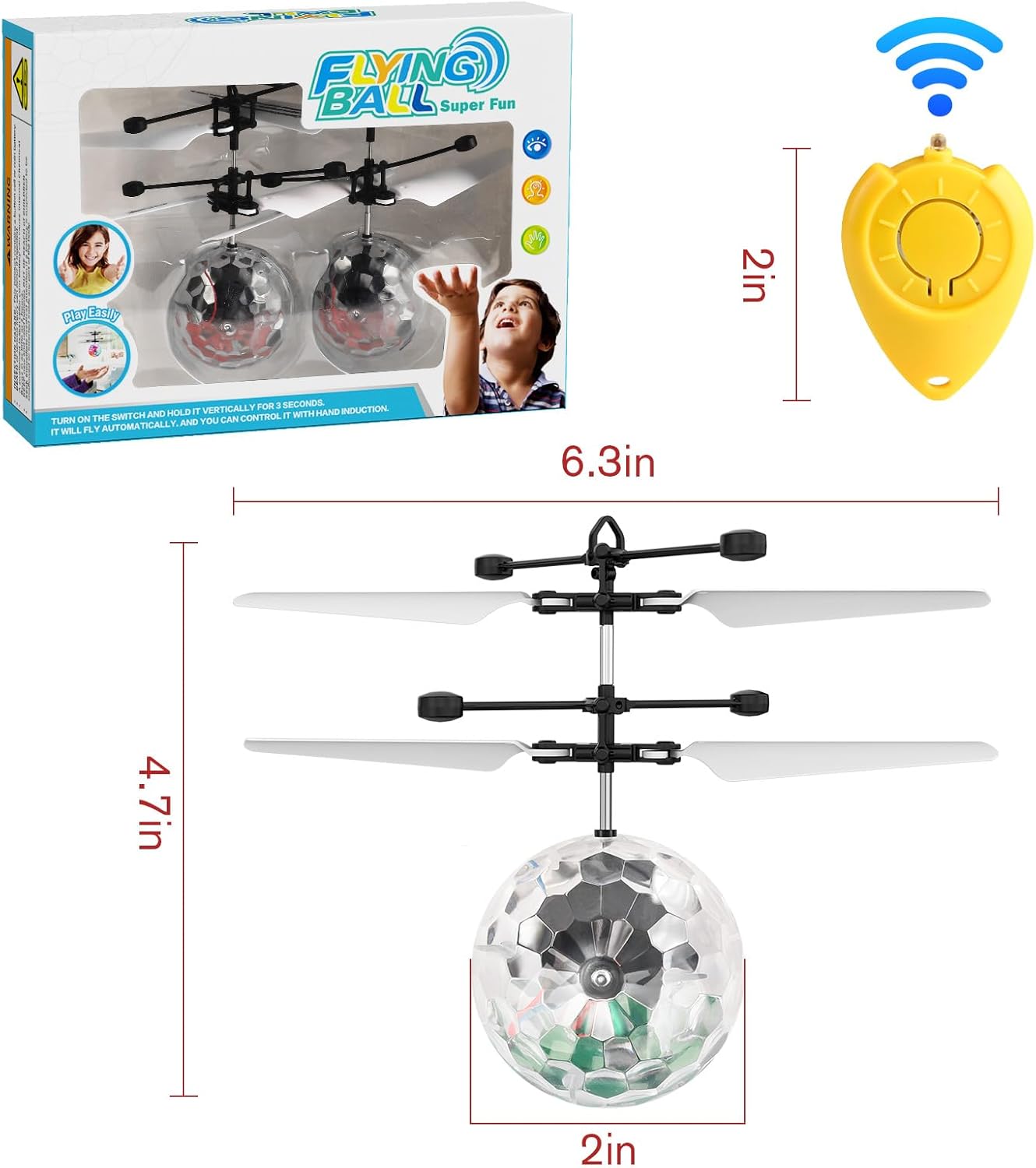 Flying Orb Ball - 2 Pack LED Glowing Orbiter Toy for Kids | Fun Indoor & Outdoor Games for Ages 6-12